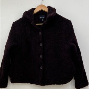 Eileen Fisher textured boucle wool boxy blazer jacket small